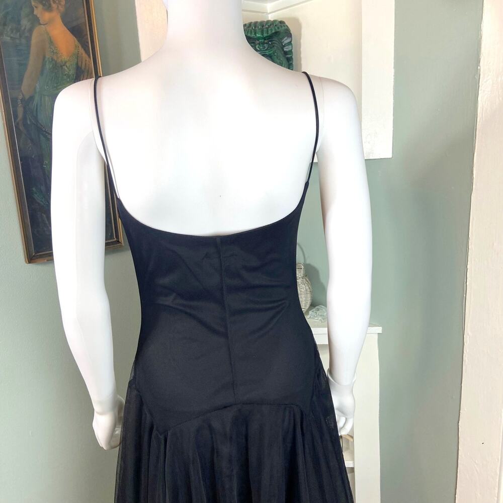 Vintage Y2K B Darlin Fairycore Fairycore Goth Handkerchief Slip Midi Dress kiki - Picture 8 of 11